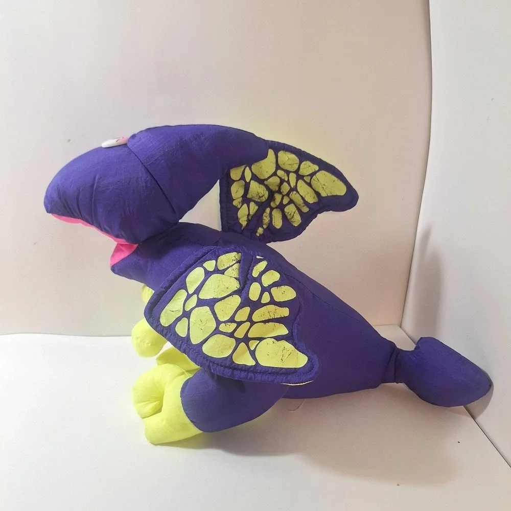 Vtg 1992 Purple Puffalump Fisher Price BabyDino Roar Pterodactyl Plush Parachute